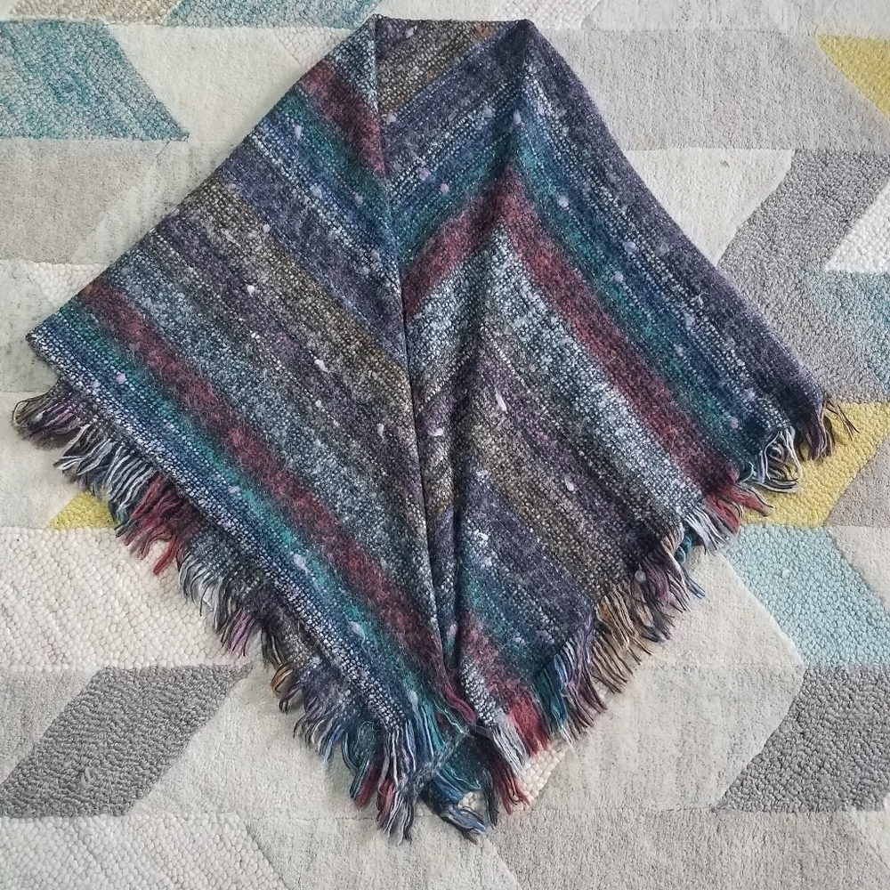 Rainbow Chunky Blanket Scarf Shawl Wrap